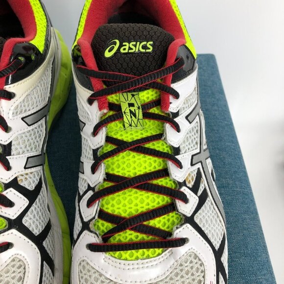 Asics Mens Neon Green & White Gel Kayano 21 Lightning/Flash Yellow Sneakers 11.5 - Picture 15 of 16